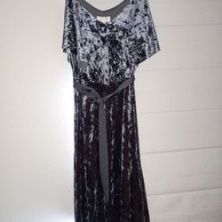 Silvery Blue Velvet Dress M New