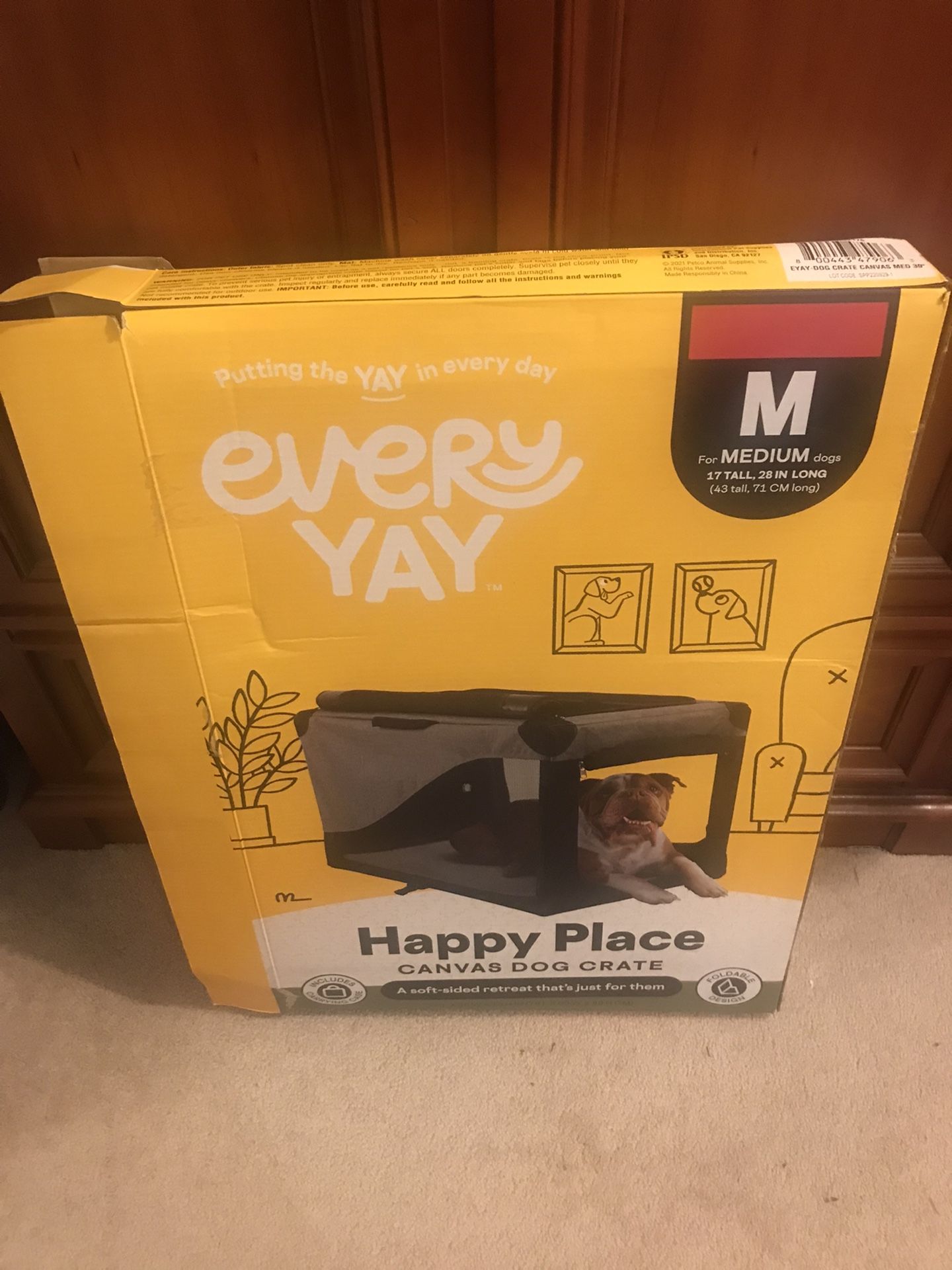 Happy Place Canvas Dog crate 