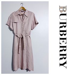 Burberry NWOT Rare vintage Linen Blend Dress