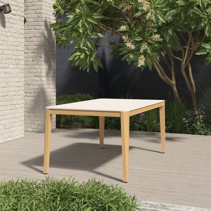*BRAND NEW* Inch 215 Rectangular 100% FSC Certified Solid Wood White Table | Ideal Furniture For Outdoor