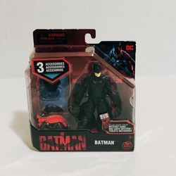 Batman 4” Action Figure with 3 Accessories and Mystery Card