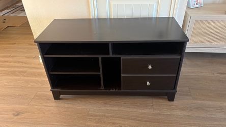 Black wood TV stand used
