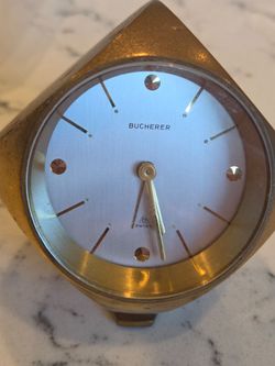 Bucherer Swiss Brass Desk Clock