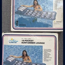 Vintage 1996 Intex The Wet Set 18 Pocket Suntanner Lounge Float