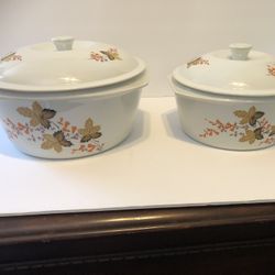 2 Vintage Covered Baking Dishes/Casseroles 