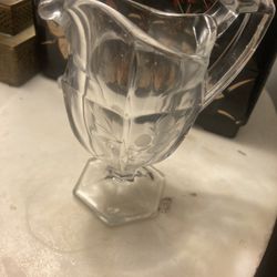 Vintage Etched Crystal Pitcher