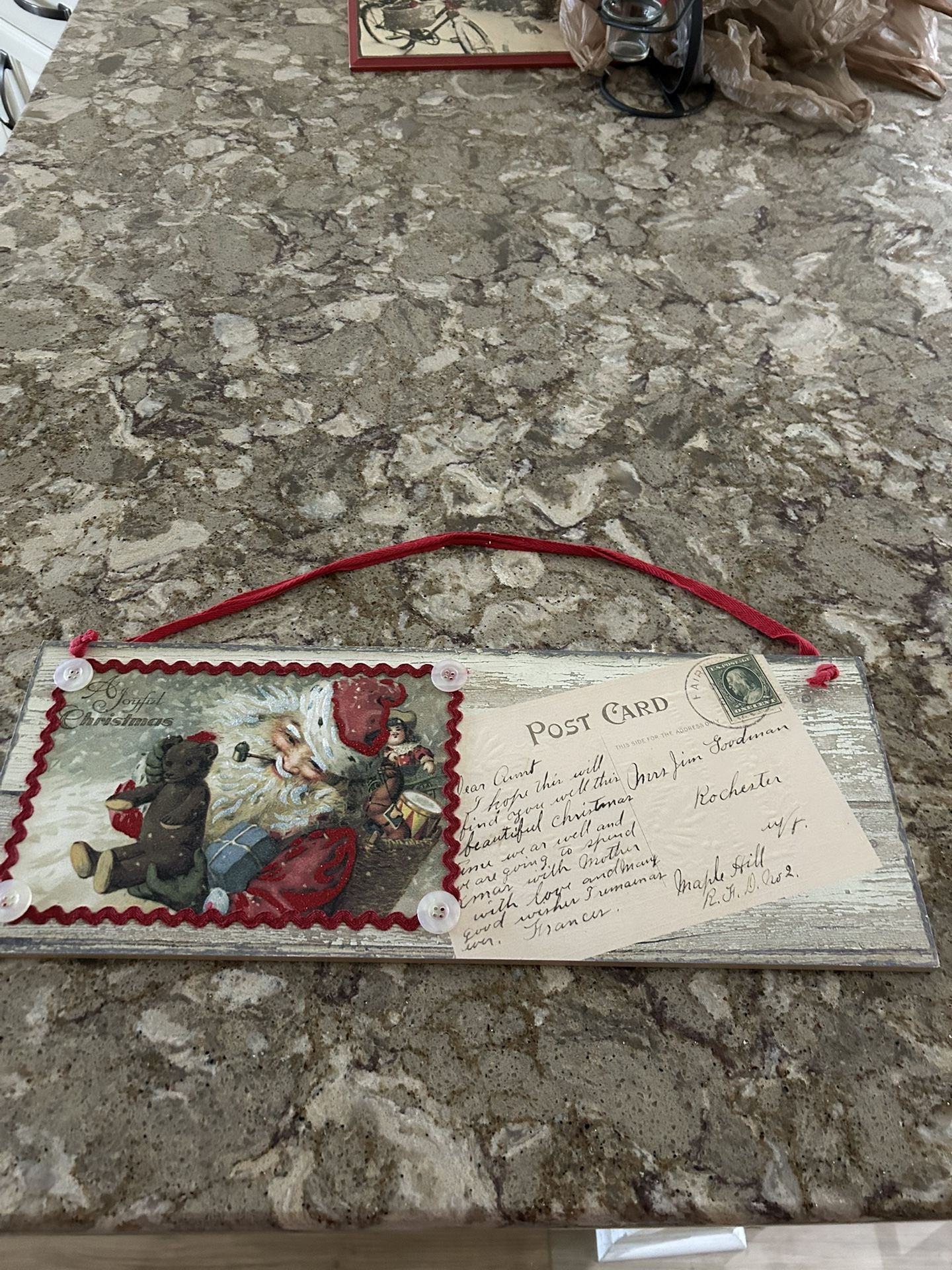 Wood Plaque For Furniture Top Or Ready To Hang On Wall Or Knob 