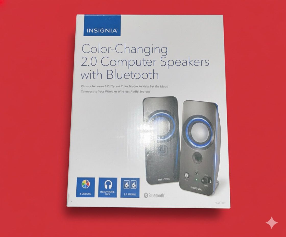 Insignia Color Changing 2.0 Computer Speakers| With Bluetooth!