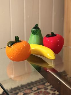 Mid Century Glass Fruit, Set Of 4