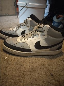 Nike court vision mid high tops smoke gray black 10