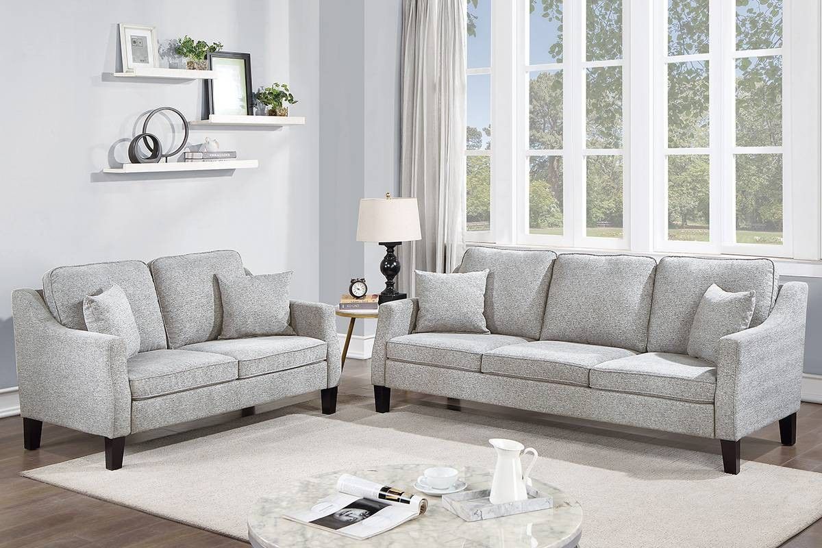 Brand New Light Grey Modern Style Sofa & Loveseat