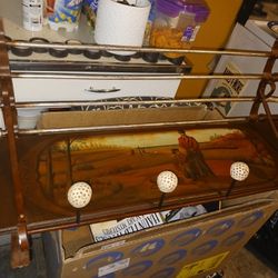 VINTAGE GOLF SHELF AND COAT RACK