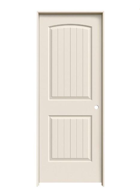 JELD-WEN 30 in. x 80 in. Santa Fe Primed Left-Hand Smooth Molded Composite MDF Single Prehung Interior Door