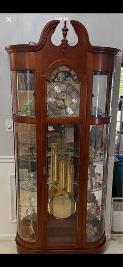 Grandfather Clock & Curio by Ridgeway