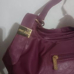 JIMMY CHOO Magenta Purple Purse With Gold Colored Hardware 