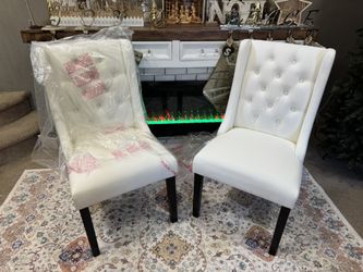 BRAND NEW**Relaxwimi Set of 2 PU Leather Dining Chairs with Solid Wood Legs, Modern Kitchen Chairs 