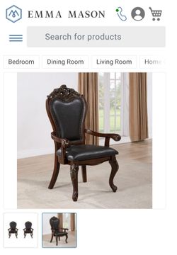 Furniture of America Manzanita Arm Chair in Dark Cherry and Black FM3261CH-AC-2PK (Set of 2)