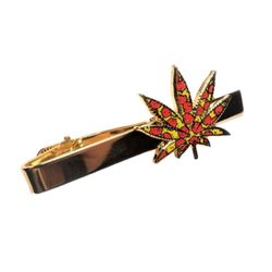 Pizza MJ Weed 420 Pot Leaf Tie Bar Clip