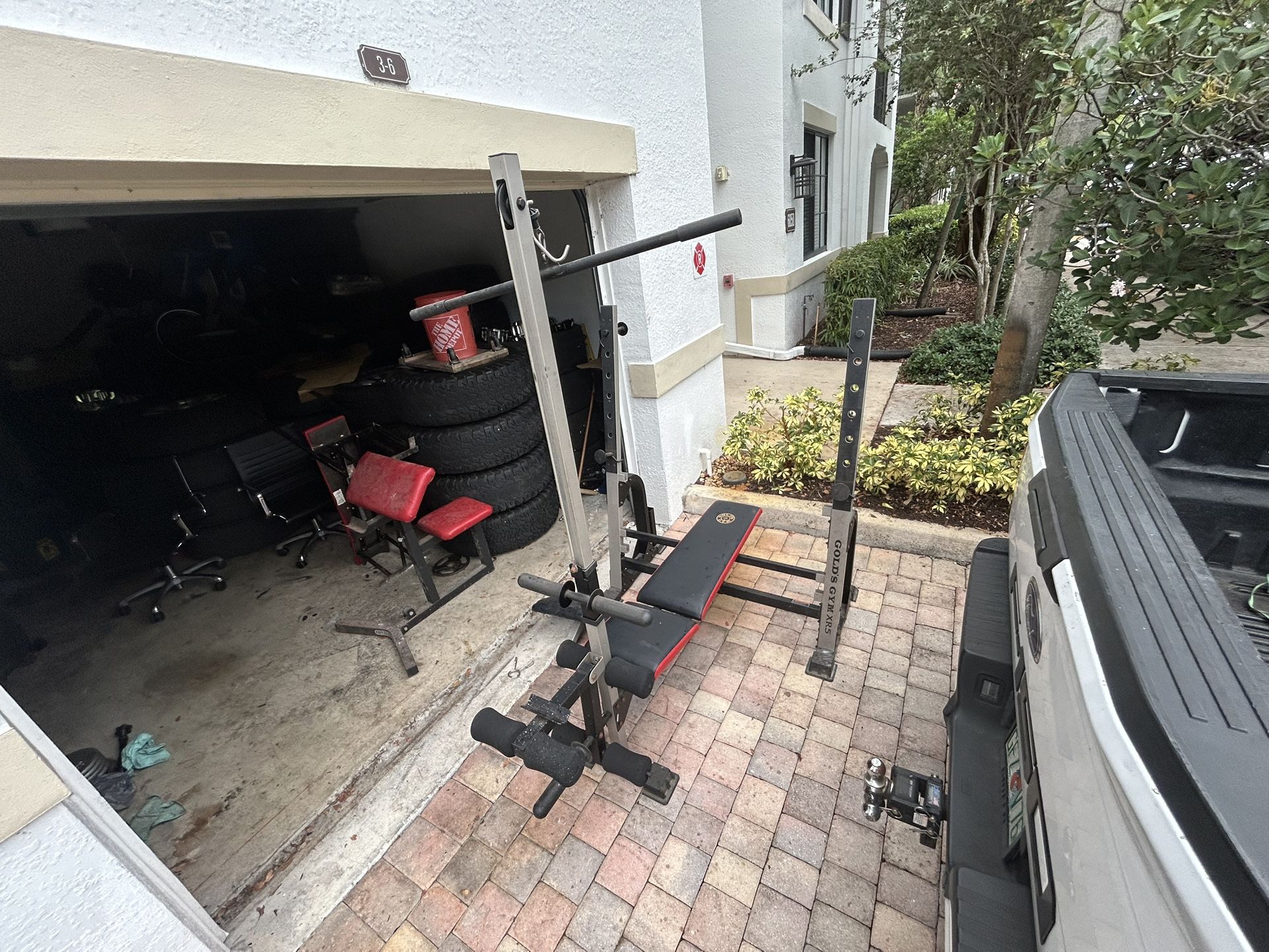 Home Gym Bench Lat Pulldown Preacher Pad Exercise Complete Set
