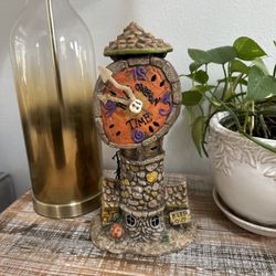Animated Clock Tower Lighted Porcelain Halloween Tabletop Decor 12” SEE DESC