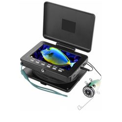 Underwater Fishing Camera with 5 Inch LCD Monitor DVR Recorder, 1080P Portable Fish Finder, 12Pcs Adjustable LED White Lamp Lights for Lake, Boat, Ice