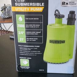 1/3 HP SUBMERSIBLE UTILITY PUMP