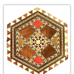Vintage Inlaid Hexagonal Box