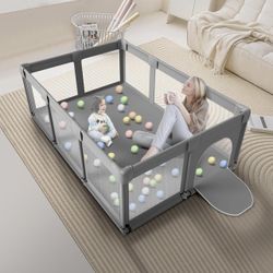 Large Baby Playpen for Toddlers, 74" ×50", Large Baby Play Yards Indoor & Outdoor