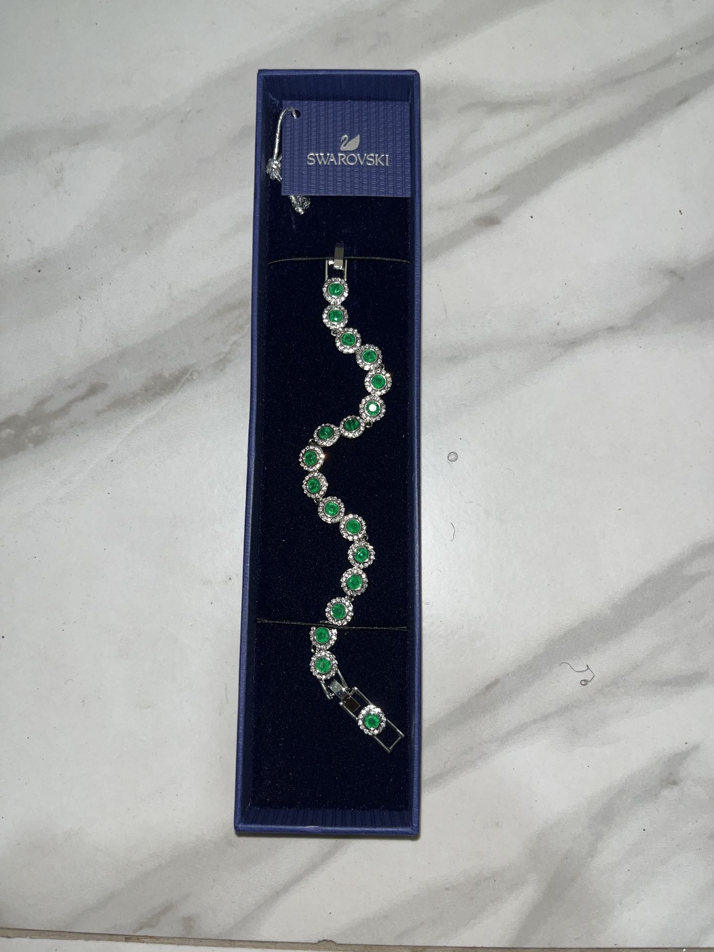 Swarovski Angelic Tennis Bracelet Rhodium Green