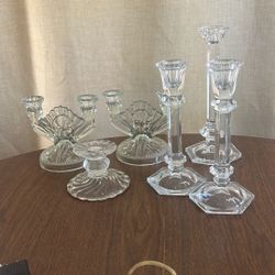 Glass taper candle holders