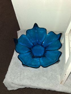 Rare vintage Viking Glass Blue Bowl
