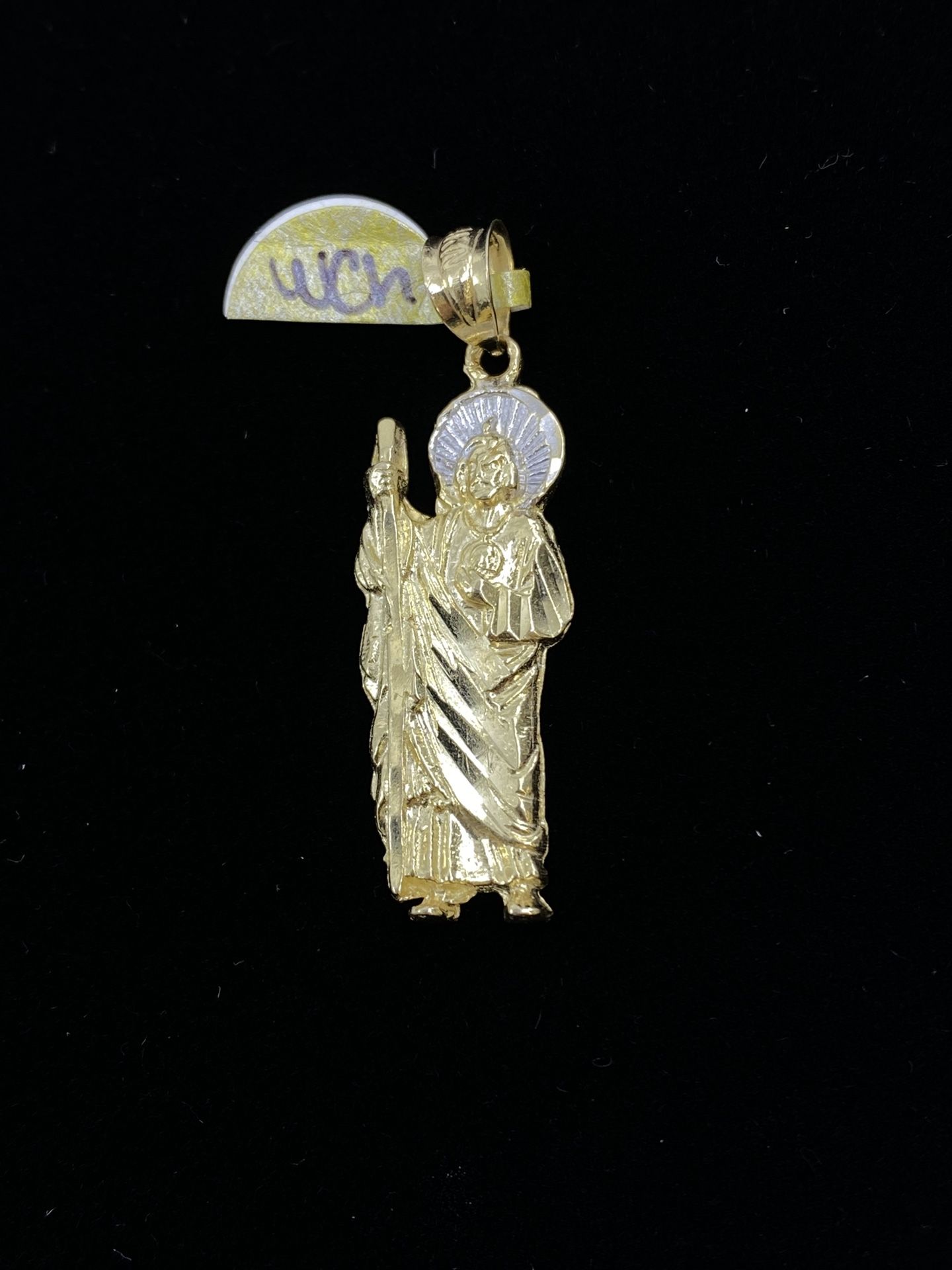 $400 Two Tone Gold Saint Jude San Judas Charm Pendant