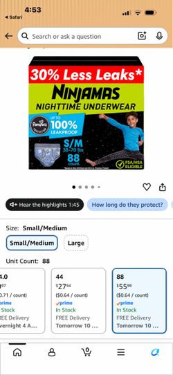 Ninjamas nighttime underwear