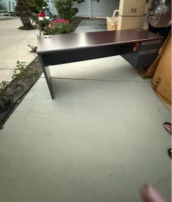 Office Desk with Side Drawers 72 inches wide 2 inches depth