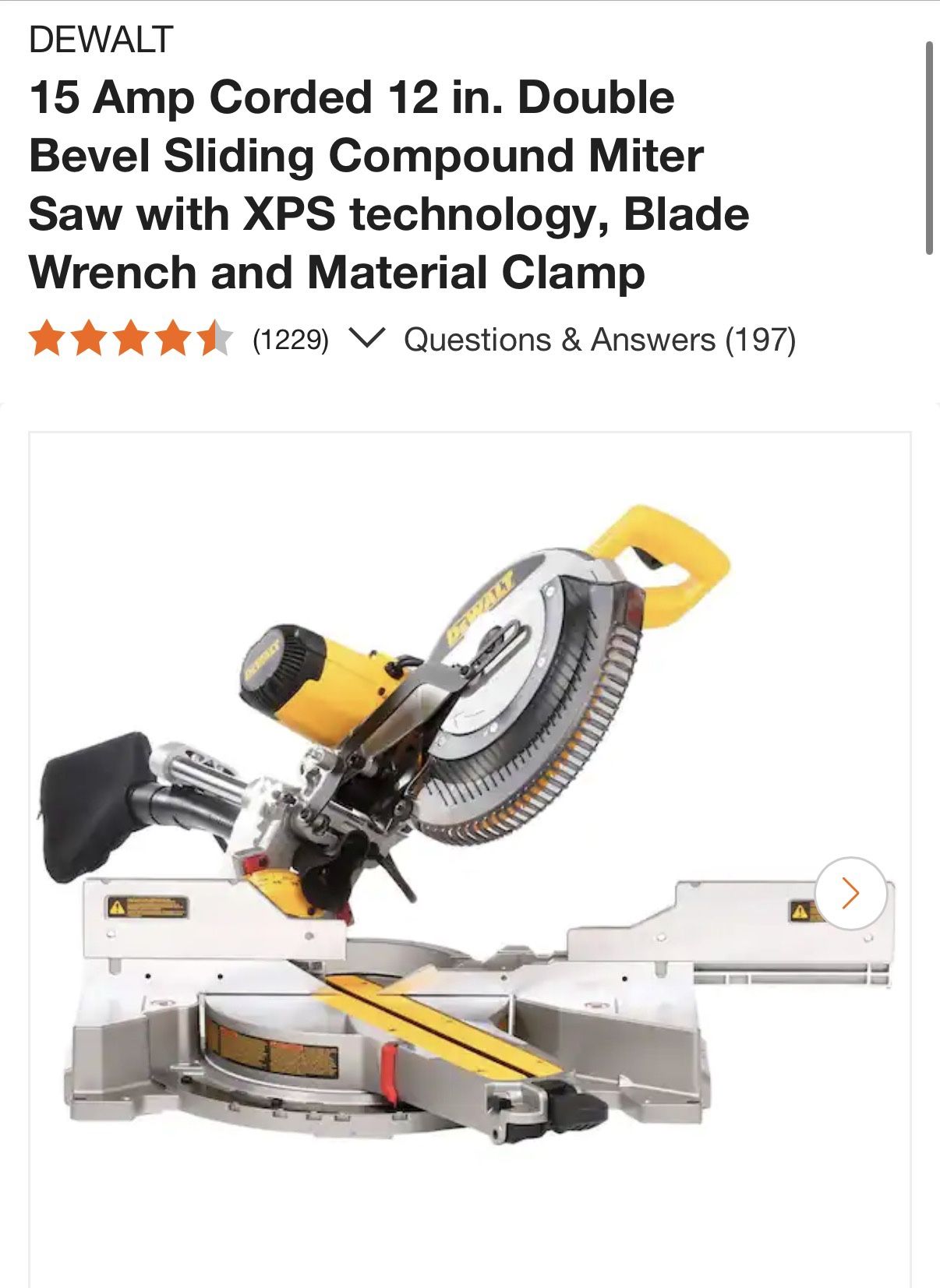 Dewalt Bevel Sliding Compound Miter Saw 