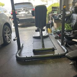 Olympic Bench N Squat Rack + 250 Pound Weight Set