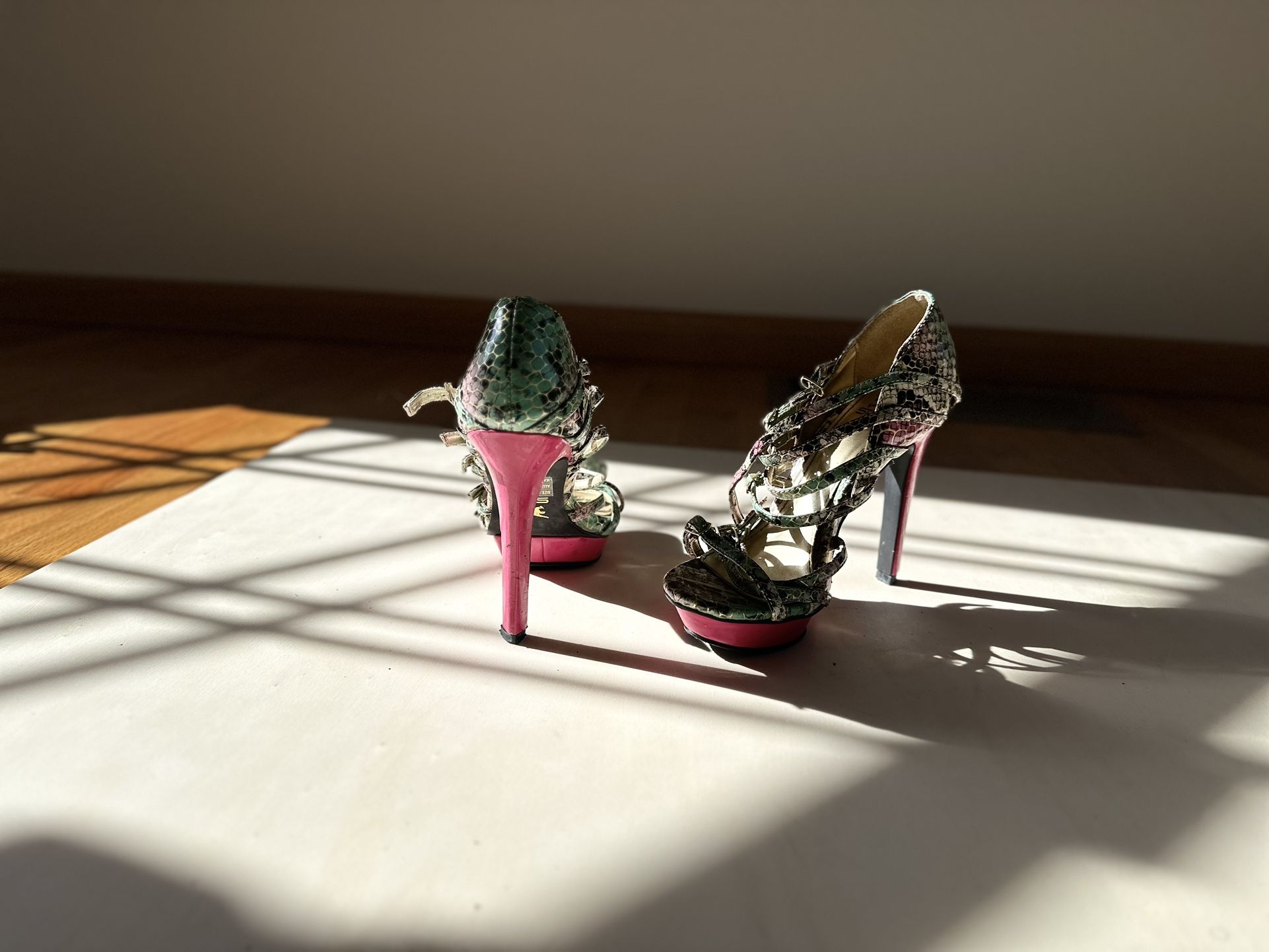 Multi Color Strappy Heels - Women’s 5.5