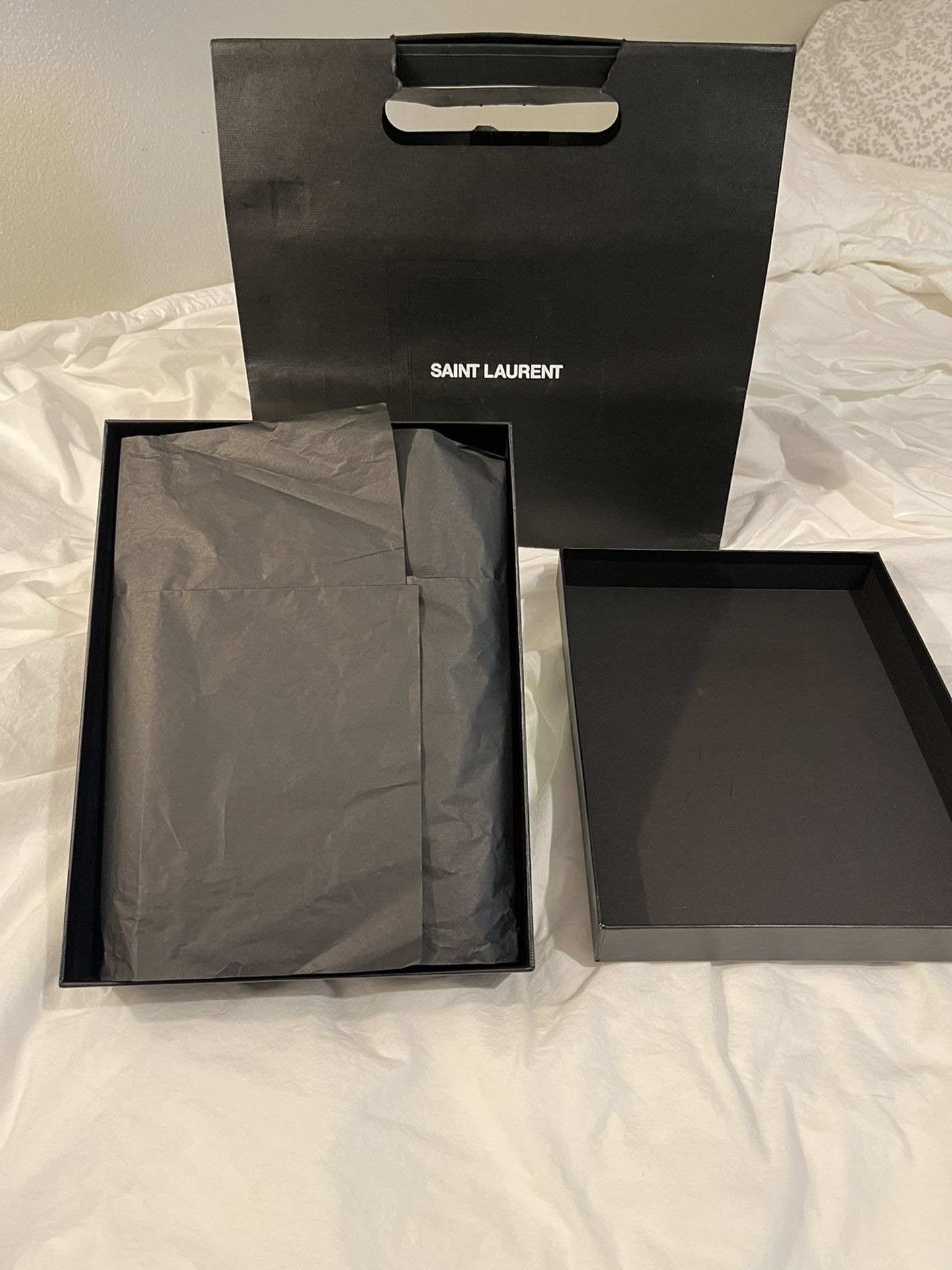 2 Saint Laurent Boxes, Shopping Bag, and 3 Dust Bags for Sale in Las Vegas,  NV - OfferUp
