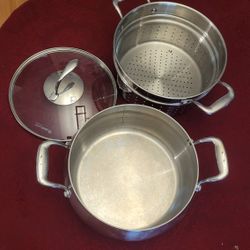 Chef Series Tupperware 8qt Pot, Lid, and Large Steamer