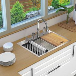 Transolid KWSST302210-4 30" Drop in Single Basin Stainless Steel Kitchen Sink