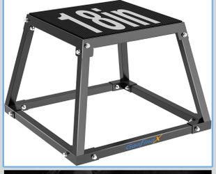 GanFindX Steel Plyometric Jump Box,12/13/18 Inch Heavy Duty Plyo Platform, Non-Slip Workout Step Box