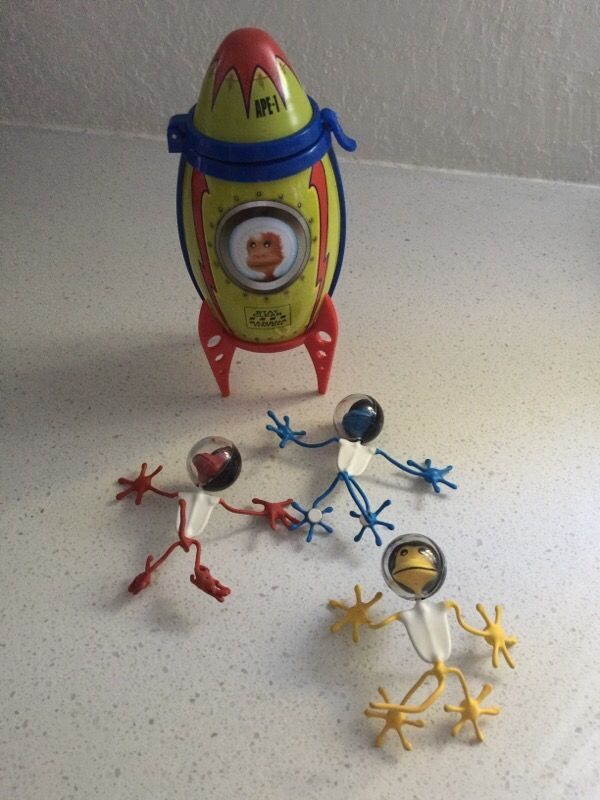 Tin rocket Magnet monkey toys