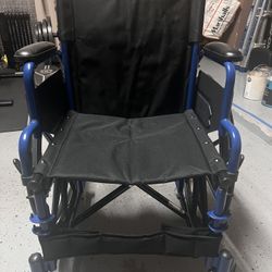 Drive Medical Blue Streak Lightweight Wheelchair – Foldable, 18” Seat 