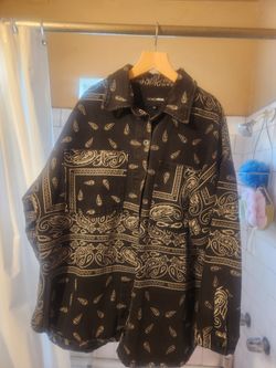 Large Paisley Bandana Denim Jacket 