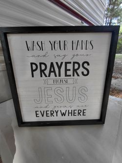 Wooden "Wash Your Hands & Say Your Prayers"sign
