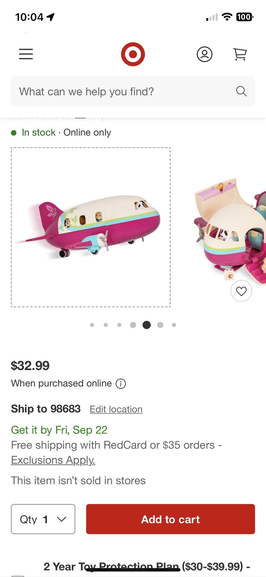 Lil Woodzeez Toy Airplane Honeysuckle Airway Jet Playset Plane
