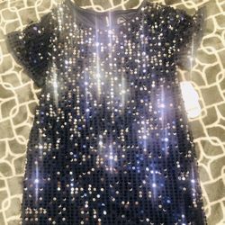 Girls Blue Sequin Shift Dress, Sizes 7/8, 10/12, 14/16, 18