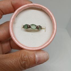 Size 6 S925  Emrald Top 20mm Stone 7x5mm