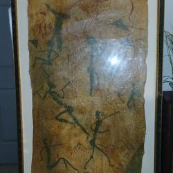 Very large, professionally framed mixed-media painting  and Statement piece