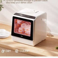 Portable Countertop Dishwashers, Compact Dishwashers with 5 L Built-in Water Tank & Inlet